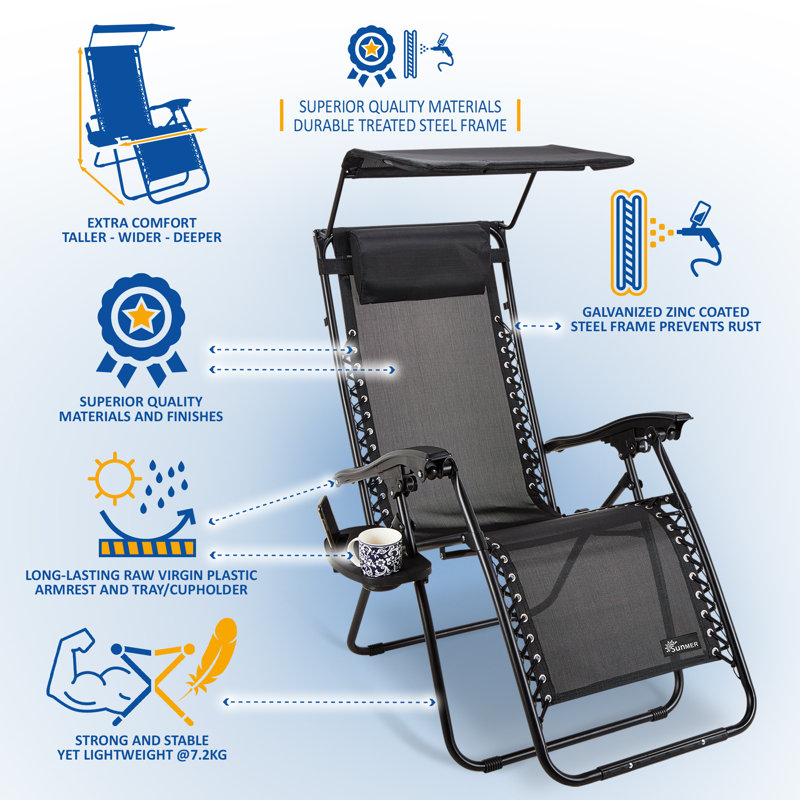 SUNMER Sun Lounger Garden Chairs With Canopy