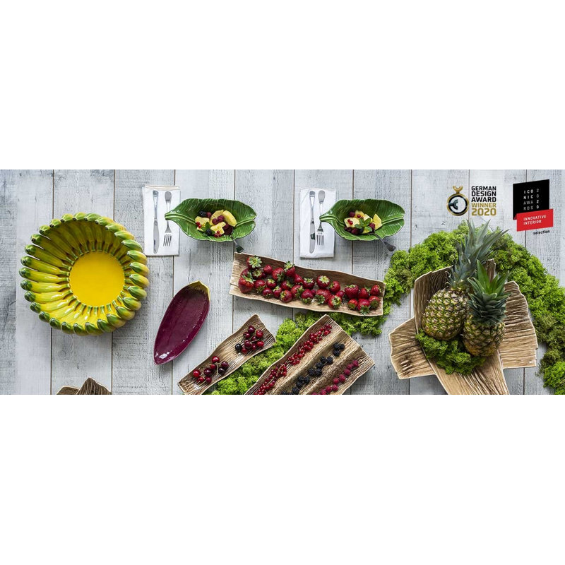 Bordallo Pinheiro Banana Madeira Divided Serving Dish