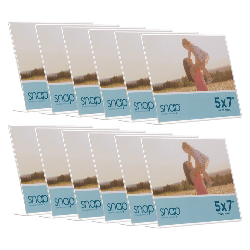 Snap Freestanding Clear Acrylic Picture Frame - 12 Photo Frames