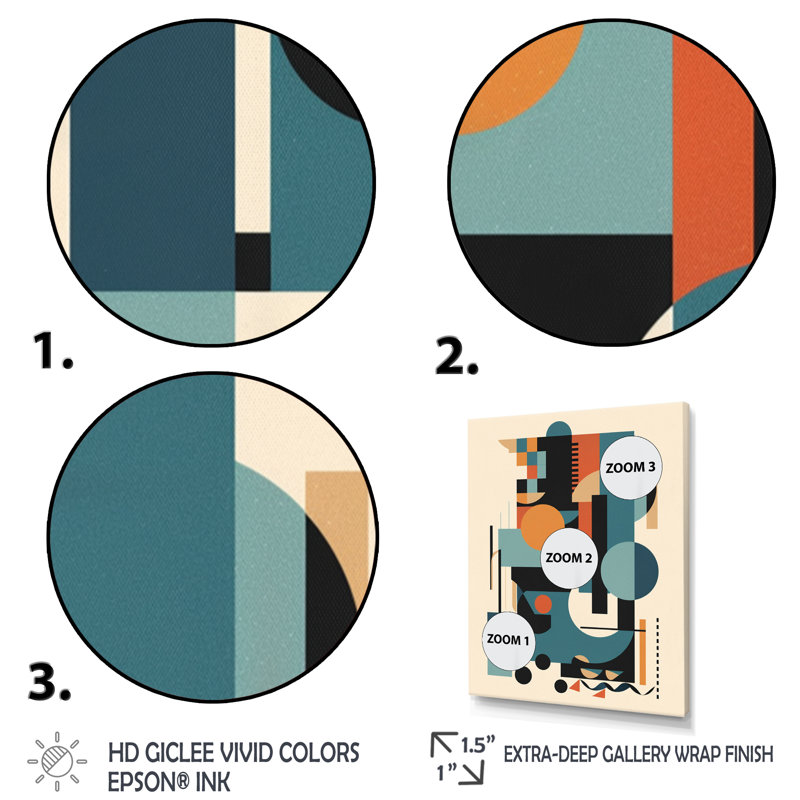 «Blue and Orange Minimalistic Symphony I», reproduction d'art sur toile, H 44 po x l 34 po x P 1,5 po