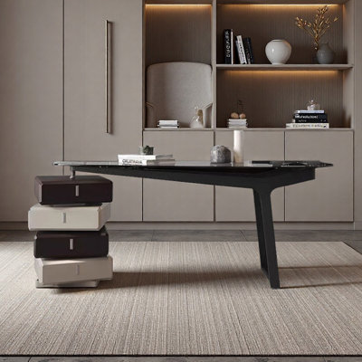 Curved glass surface desk Home study writing desk