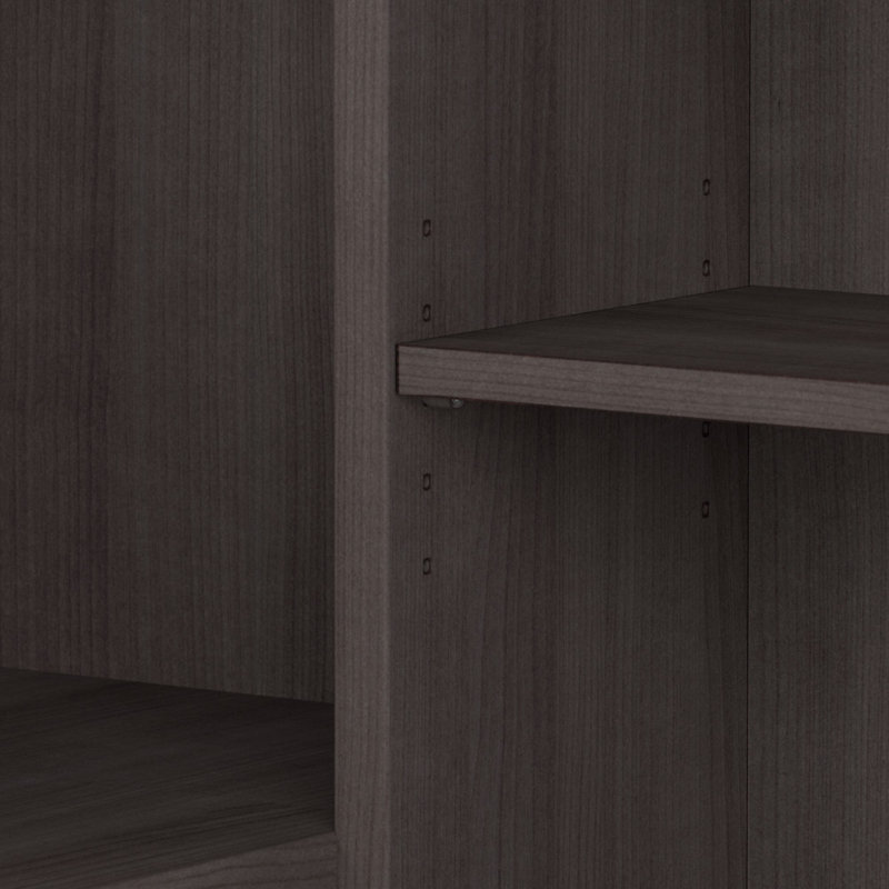 Bureau d'intimité avec tablettes Bush C, L 72 po x P 48 po x H 48 po, Gris orage