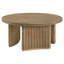 Table basse ronde en bois brun clair patiné de 36 pouces Wendland