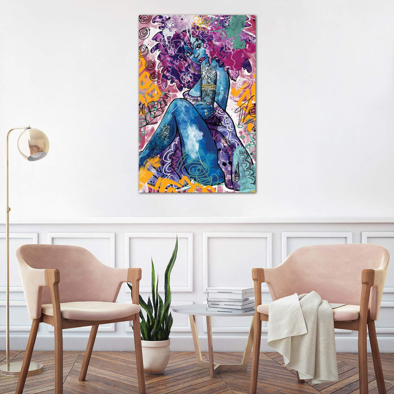 «Ife» par Justin Copeland, Toile tendue, H 40 po x l 26 po x P 1,5 po