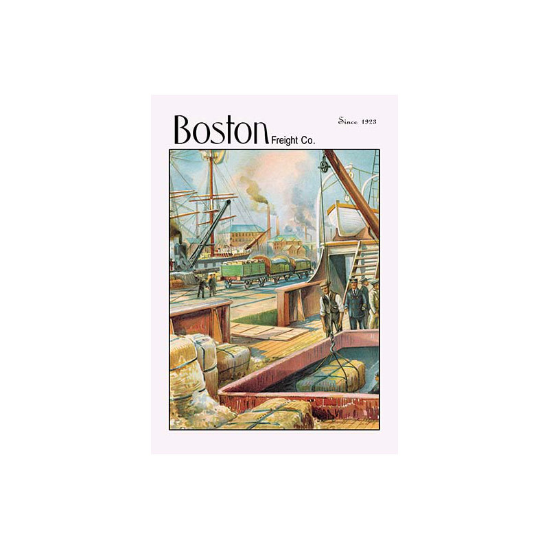 Boston freight company-impression d’art graphique, H 66 po x l 44 po x P 1,5 po