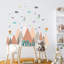 Sleepy Animals in the Boho Mountains Kids Wall Sticker