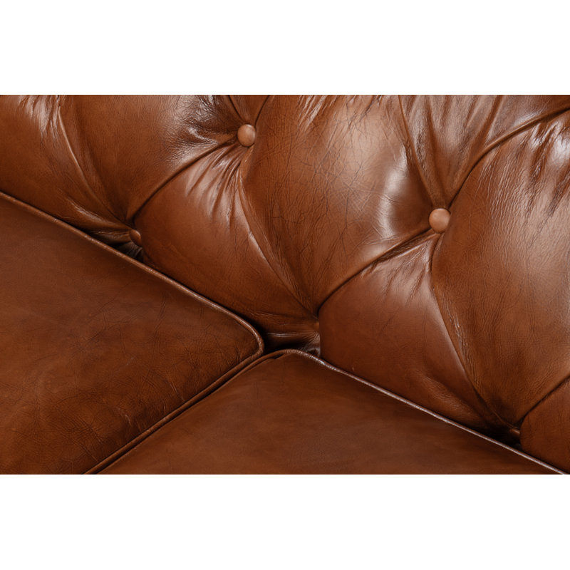 Castered Leather Sofa
