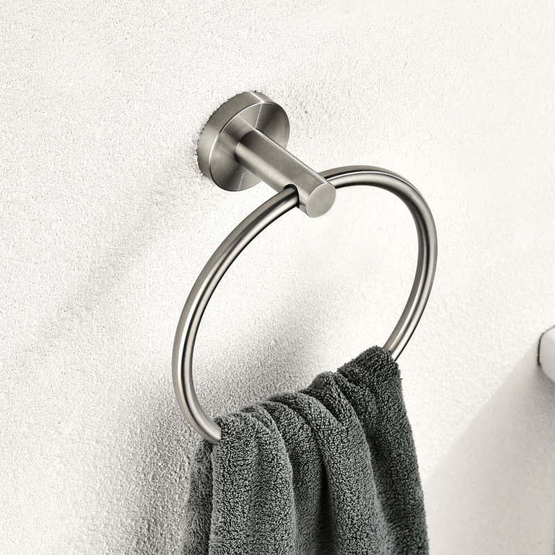 Bathroom Towel Rack 5 Piece Wall Mounted - Brushed Nickel, Aluminium, Modern Design, Rust-, Multifunctional For Various Rooms, Easy Installation 5 Mount Nickel Look, Style, Corrosion, Versatile Use,
