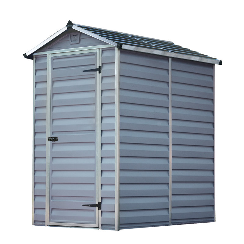 Skylight Plastic Garden Shed, Grey, 203.5cm H x 121cm W x 177cm D
