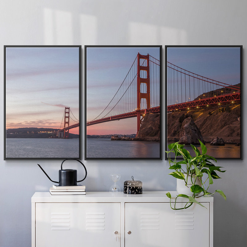 Golden Gate Span 3 pièces, Cadre noir, H 24 po x l 48 po x P 2 po