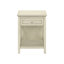 Table d'appoint transitionnelle avec tablette inférieure et rangement en blanc antique 2 pour chambre à coucher