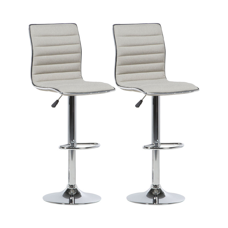 Greta Swivel Upholstered Adjustable Height Bar Stool
