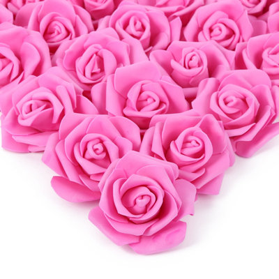 100 Pcs Artificial Rose Flower Heads, 3In Real Looking Foam Fake Roses For DIY Wedding Baby Shower Centerpieces Arrangements Party Tables Home Decorations Valentines Decorations
