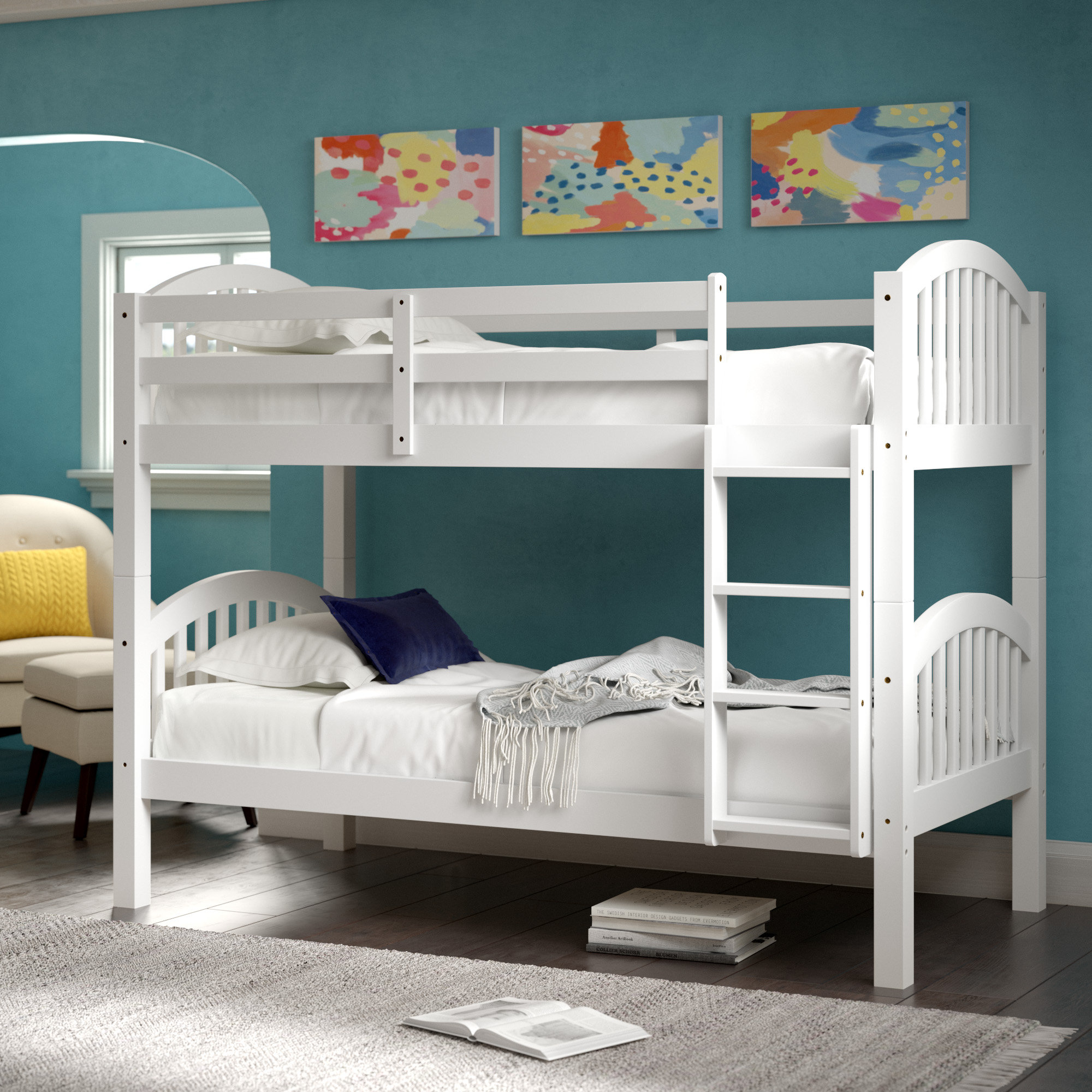 Harriet Bee Sonia Kids Twin Over Twin Bunk Bed & Reviews | Wayfair