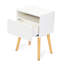 Table de chevet moderne en blanc, avec tiroirs et tablette pour les espaces de vie de chambre à coucher