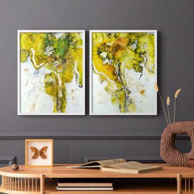 Impression encadrée Golden Foliage I-Premium - prête à être accrochée - aucun clou requis - aucun clou requis