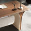 Bureau rectangulaire en bois manufacturé brun noisette + blanc avec 1 tiroir-328098198-328098184