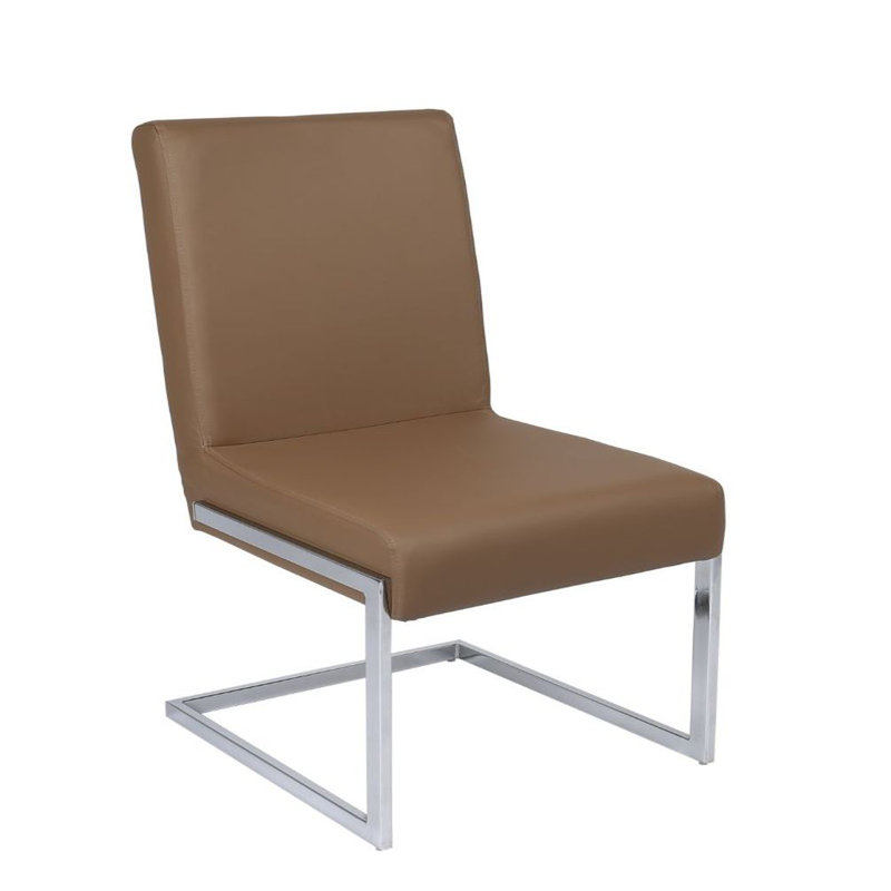 Chaise de salle à manger rembourrée et revêtue de tissu d'ameublement Jeanlouis, Brun