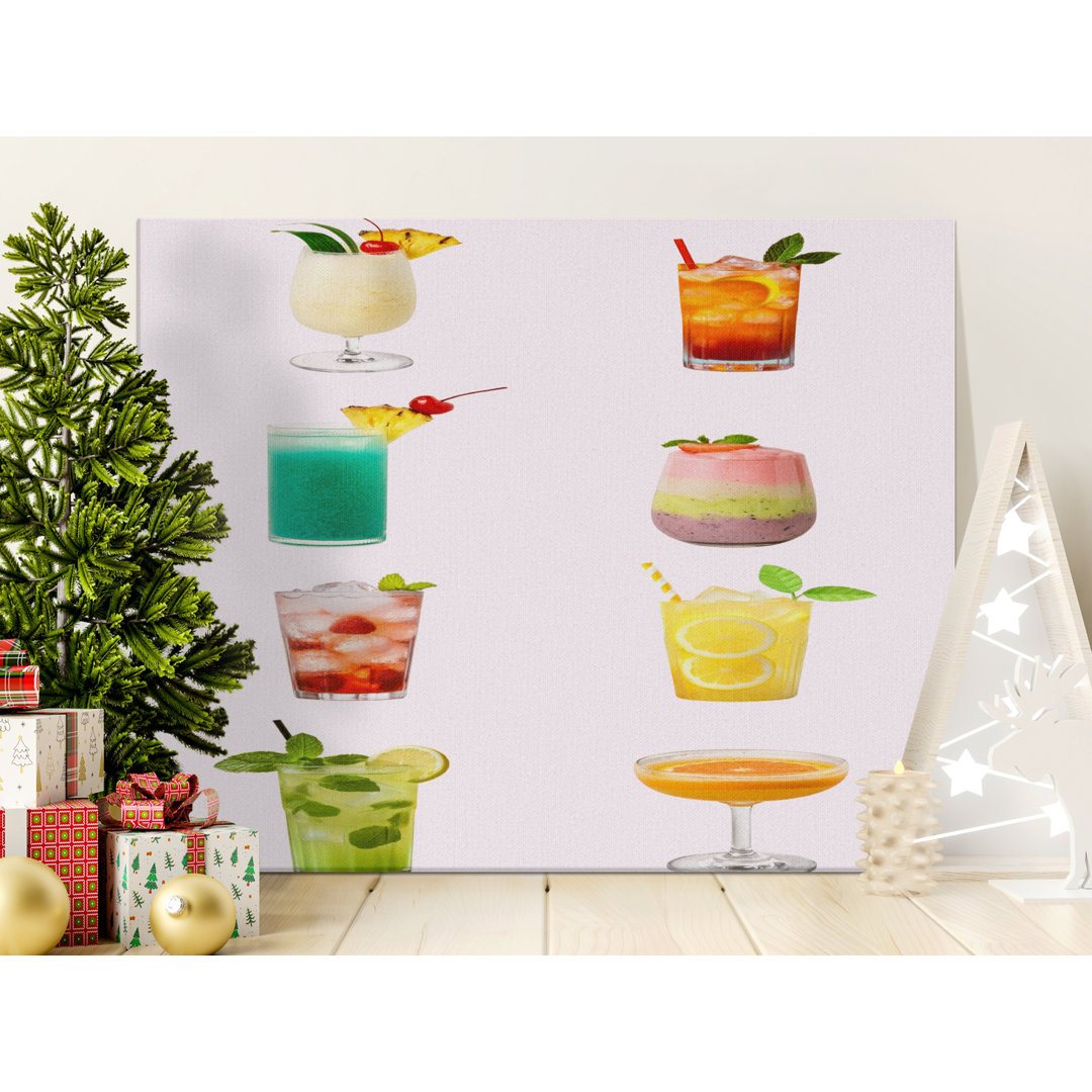 Vibrant Summer Cocktails Canvas Wall Art