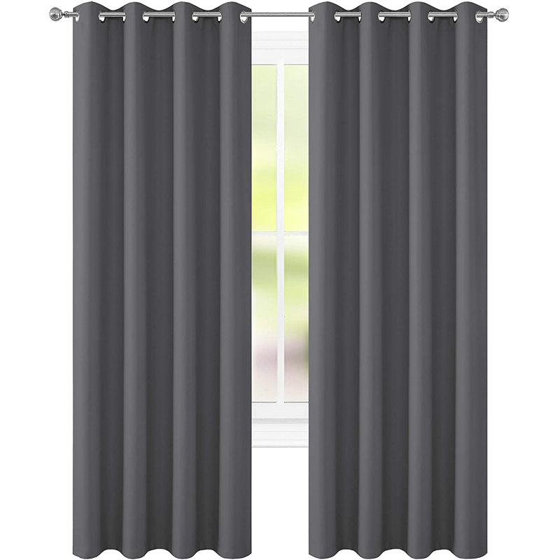 Paire de rideaux occultant et isolant Celinda, Gris foncé, L 52 po x L 108 po