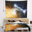 Polyester spacescape deux planètes tapisserie avec accessoires suspendus inclus-28504712