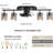 Ceiling Fans With Lights And Remote,39.3" Kitchen Ceiling Fan,360° Rotatable Lampheads Bladeless Black Fandelier Flush Mount Ceiling Fans For Bedroom Dining Room Living Room(6 Speed, Timing)