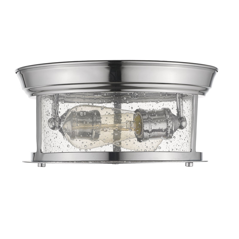 Canale Glass Flush Mount, 5.5"H x 11"W x 11"D, Chrome