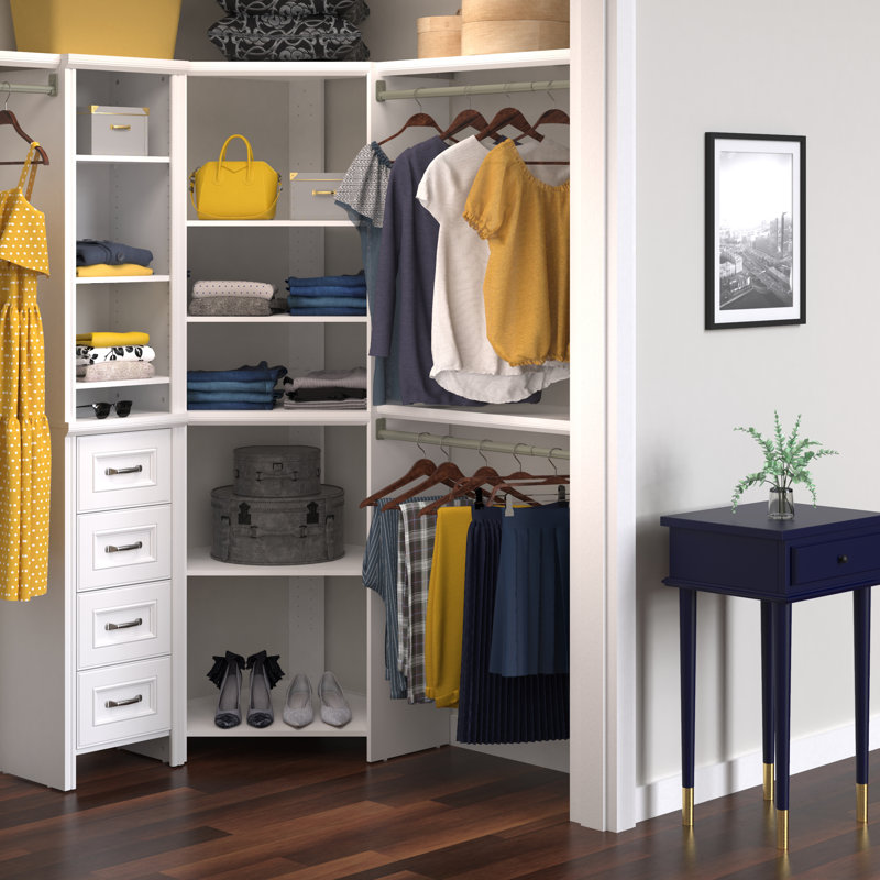 Ensemble de tour de garde-robe en bois blanc Impressions, H 82,46 po x l 112,97 po x P 14,57 po