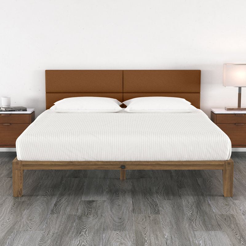 Aeronwen Luxe Vegan Leather Headboard: Versatile Wall Panels for Home and Hospitality Decor, Tiger Eye Brown, King