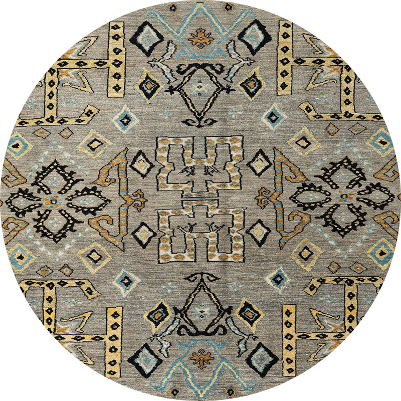 Abstract Indoor Rug, Round 5'