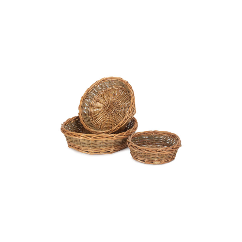 Flagstaff Wicker 3 Piece Tray Basket Set