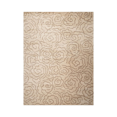 Tapis oriental multicolore en laine touffeté à la main de style oriental