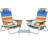 2 Packs 5-Position Outdoor Folding Backpack Beach Table Chair Reclining Chair Set