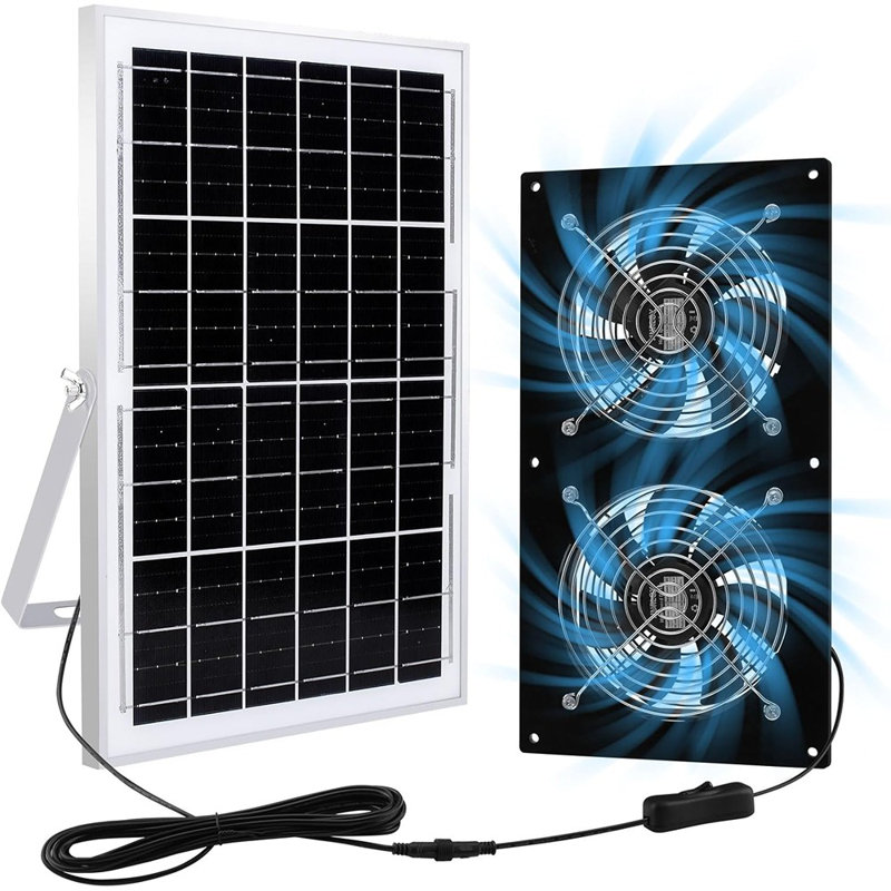 Ventilateurs à énergie solaire et ventilateur alimenté avec panneau de 15 W et 2 ...