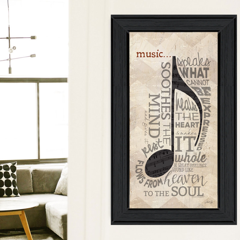 «Music» par Marla Rae - reproduction d'art sur papier encadrée, Cadre noir
