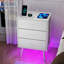 Ensemble de 2 tables de chevet modernes avec lumières DEL et tiroirs en tissu pour une utilisation nocturne pratique-749910643