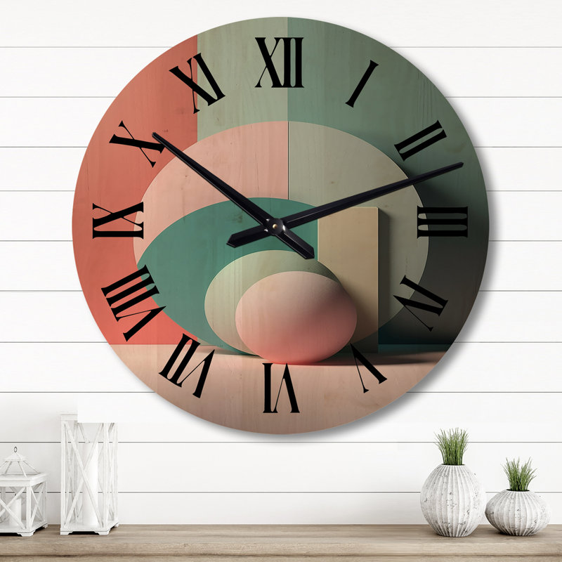 Très grande horloge murale géométrique, Grand