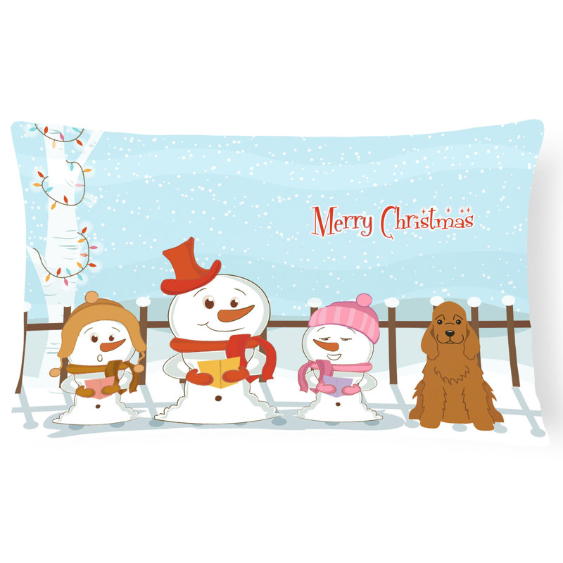 Coussin lombaire intérieur / extérieur Merry Christmas, Rouge