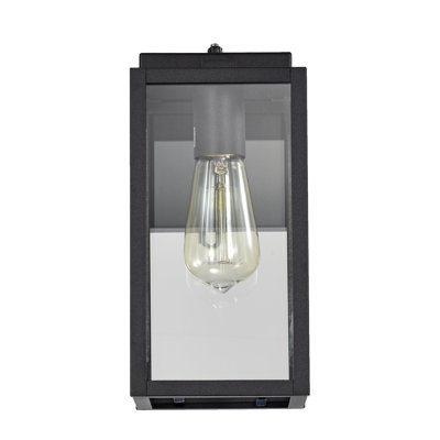 Lanterne murale d'extérieur 1 lumière noire matte