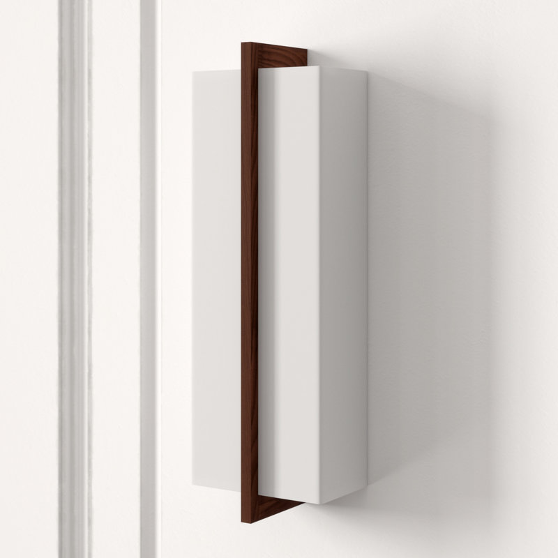 Via LED Dimmable Flush Mount Sconce, Dark Stained Walnut, 3500, 277 V
