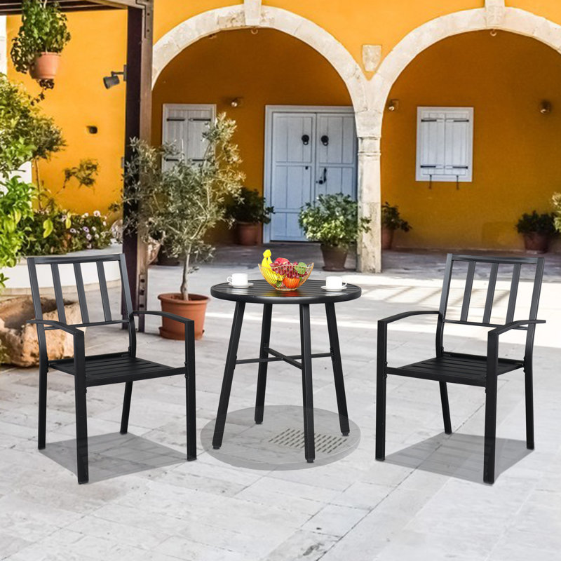 Chaise de salle à manger d'extérieur en métal (ensemble de 2)