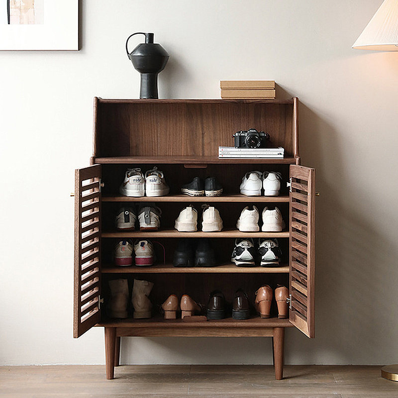 Rangement à chaussures minimaliste et moderne, Marron foncé