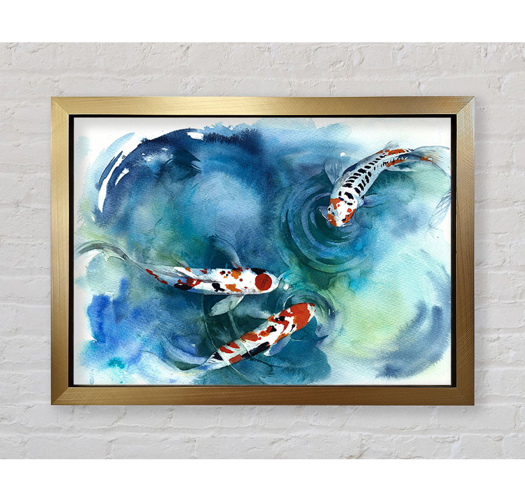 Koi Fish Teatime - Einzelner Bilderrahmen Kunstdrucke