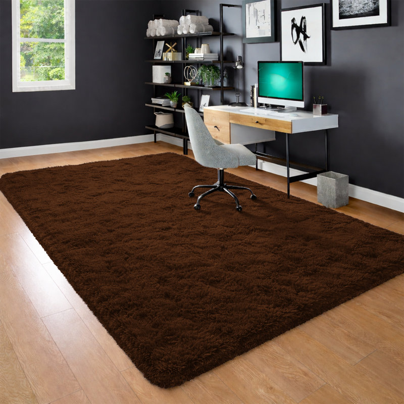 Standard Shag Area Rug, Brown, Rectangle 160 x 230 cm