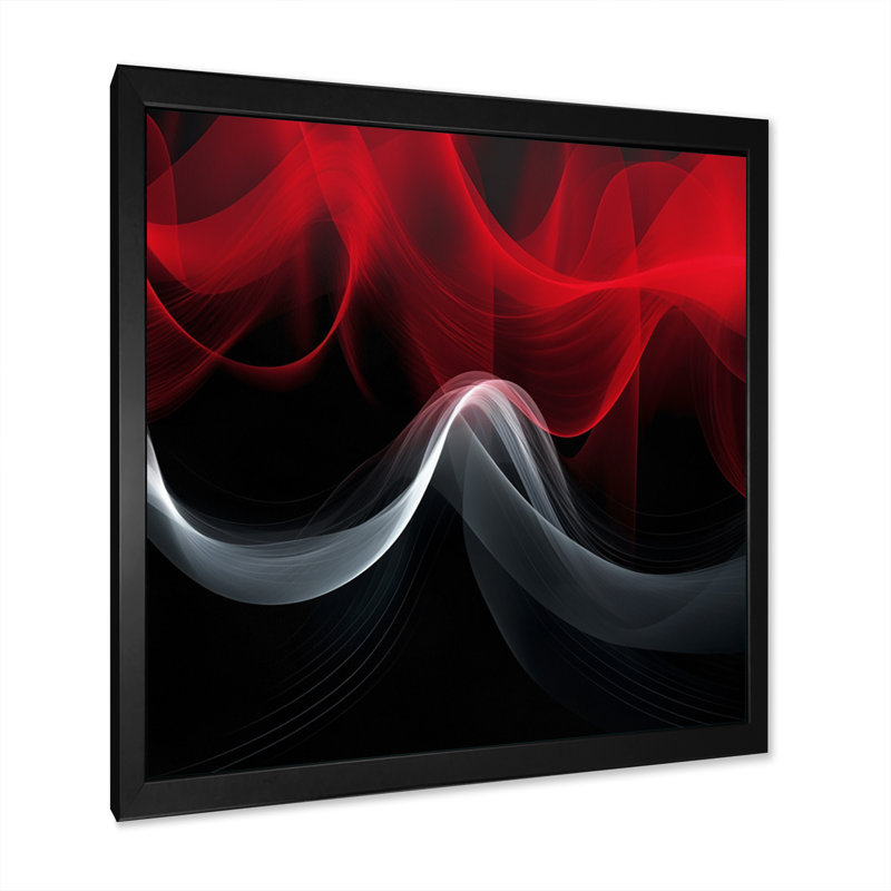 Abstrait contemplatif rouge et noir - impression, Cadre photo noir, H 36 po x l 36 po x P 1,5 po