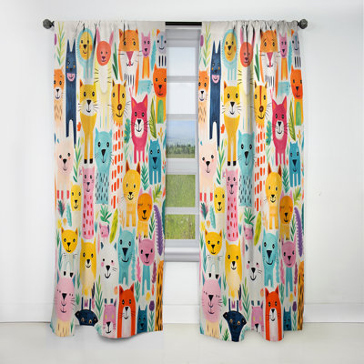 Bellmeade - Animal Nursery Abstract Blackout Curtain - 1 Panels