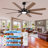 Large Ceiling Fan with Light: Modern 8-blade dual-finish outdoor ceiling fan with remote control. Dimmable black fan light suitable for indoor use. Reversible rotation design. 6-speed quiet DC-1027165529