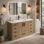Meuble-lavabo 48 po en chêne clair. Armoire de rangement abondante - 2 portes à fermeture douce et 9 tiroirs