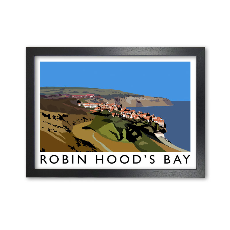 Robin Hood's Bay by Richard O'Neill - Single Picture Frame Print, 59.4 cm H x 814 cm W, Black