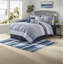 Ensembles de literie en jacquard bleu marine élégant, édredon en polyester pour la maison